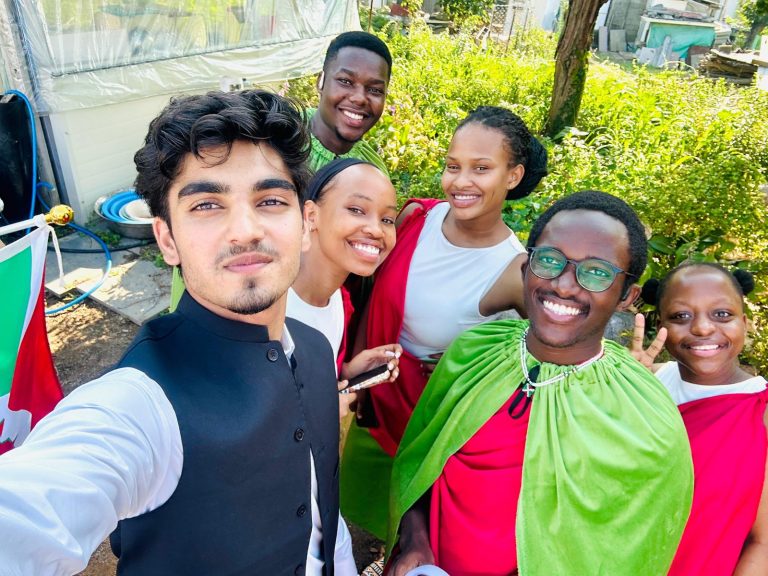 Selfie with friends at a campus festival